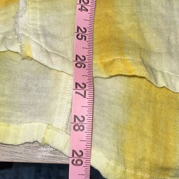 We The Free Womens Washed Away Windowpane Tie Dye Button Up Shirt Yellow Small - Picture 10 of 10